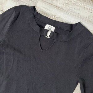 2000s‎ Apt 9 Cut Out Rhinestone 3/4 Sleeve Ribbed Top Womens Small